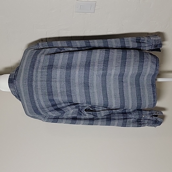 Johnnie-O Teton Shacket Shirt Stripe Button Down Collared Long Sleeve Pockets XL - Picture 6 of 15